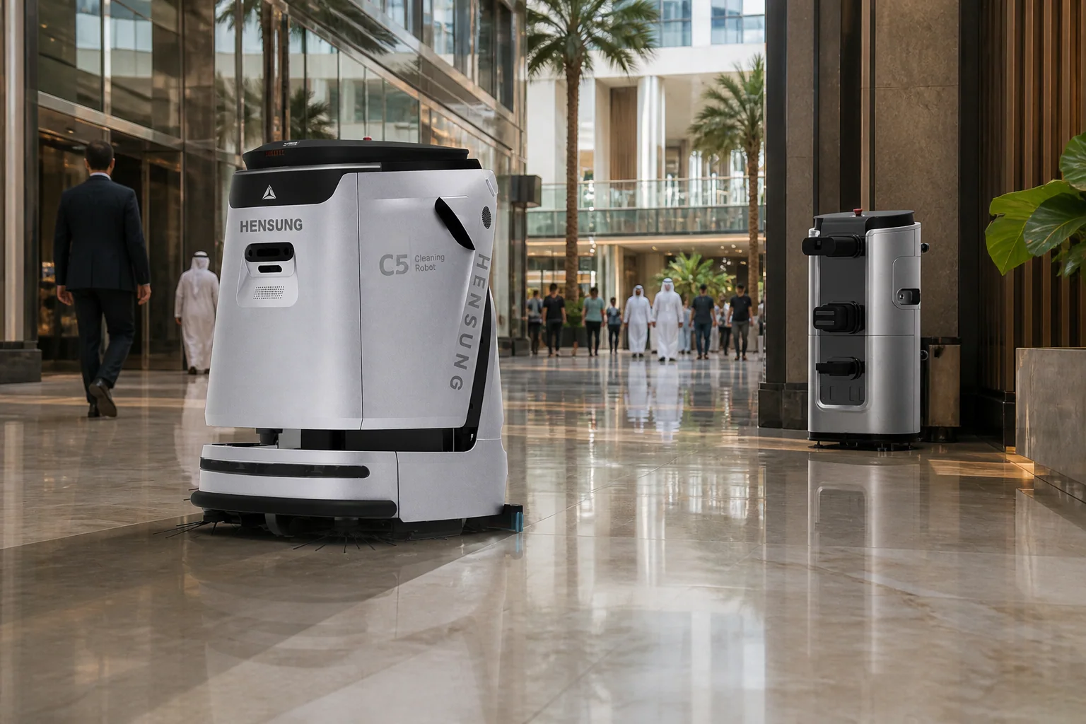 Commercial Cleaning Robots with a verified HENSUNG robot in its operating environment